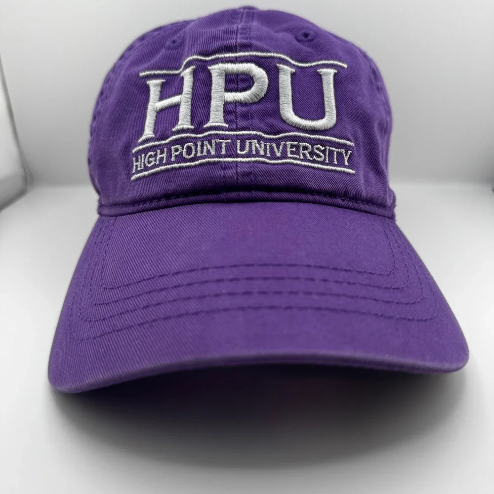 High Point University HPU Baseball Cap Hat Purple One Size Good Embroidered Logo